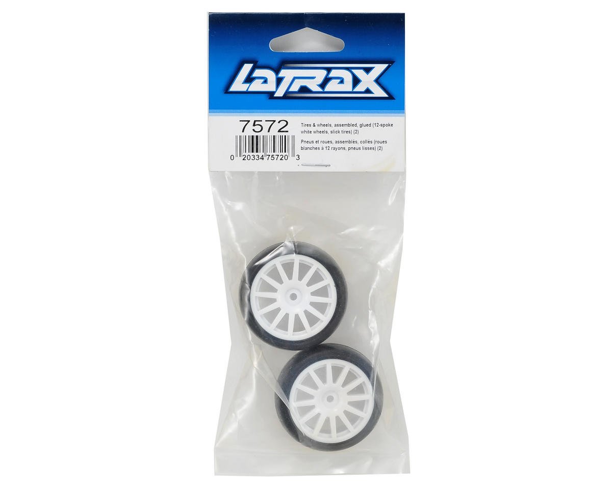 TRAXXAS LATRAX 7572 Tires & Wheels Assembled 12 spoke White