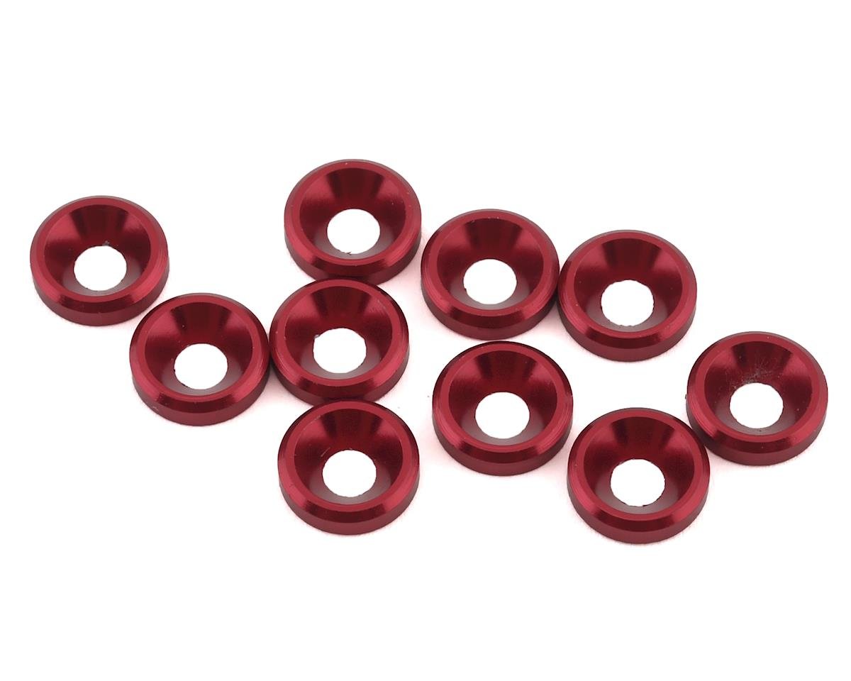 1 UP 80339 3mm Countersunk Washers Red 10