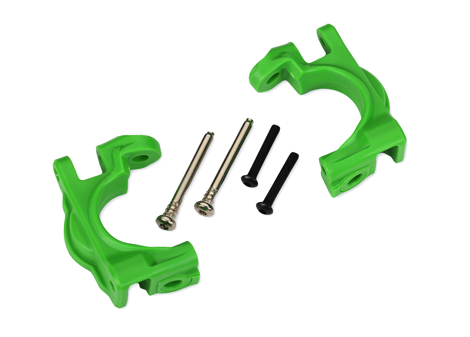 TRAXXAS 9032G Caster blocks (c-hubs), extreme heavy duty, green (left & right)/ 3x32mm hinge pins (2)/ 3x20mm BCS (2) (for use with #9080 upgrade kit)