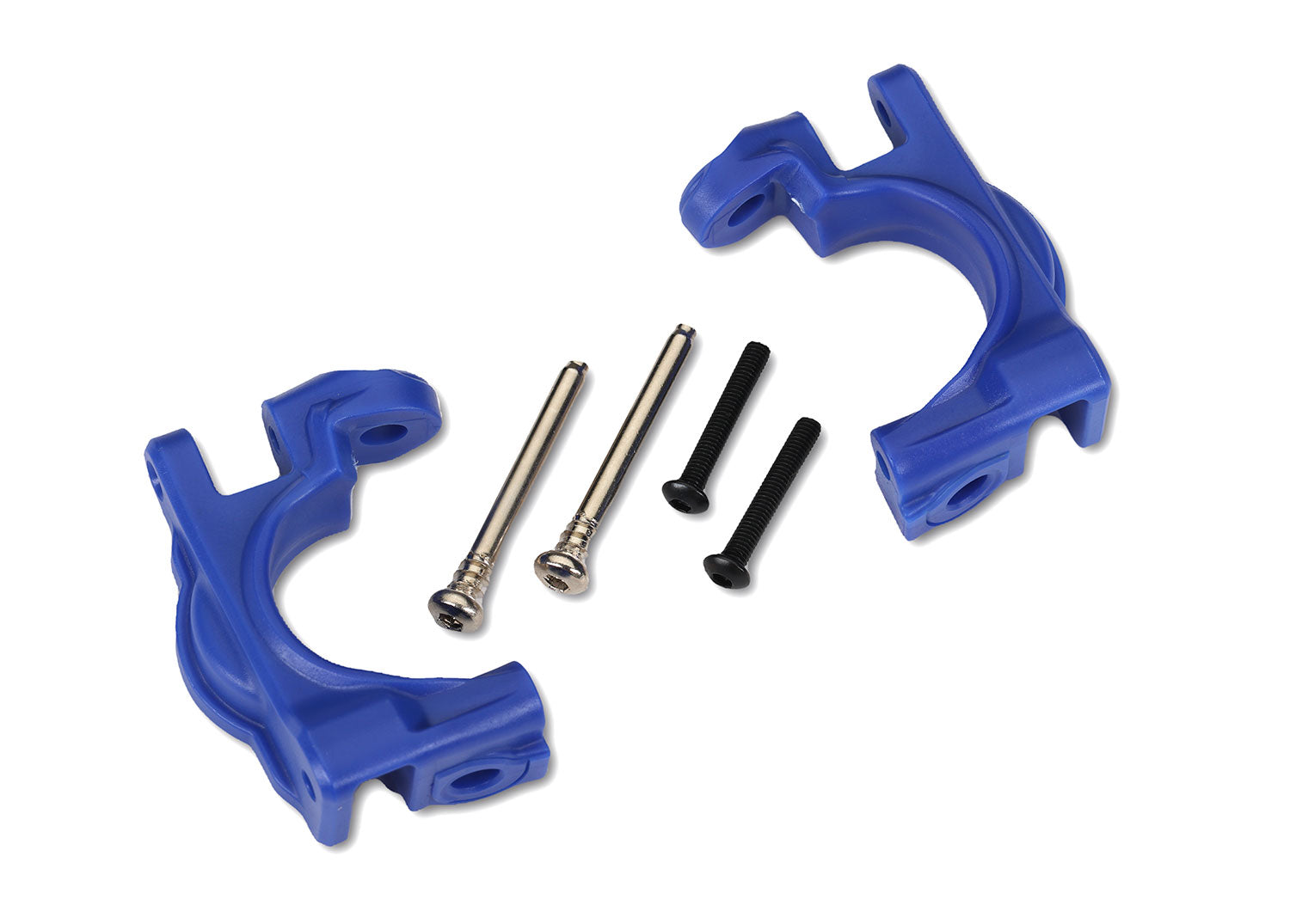 TRAXXAS 9032X Caster blocks (c-hubs), extreme heavy duty, blue (left & right)/ 3x32mm hinge pins (2)/ 3x20mm BCS (2) (for use with #9080 upgrade kit)