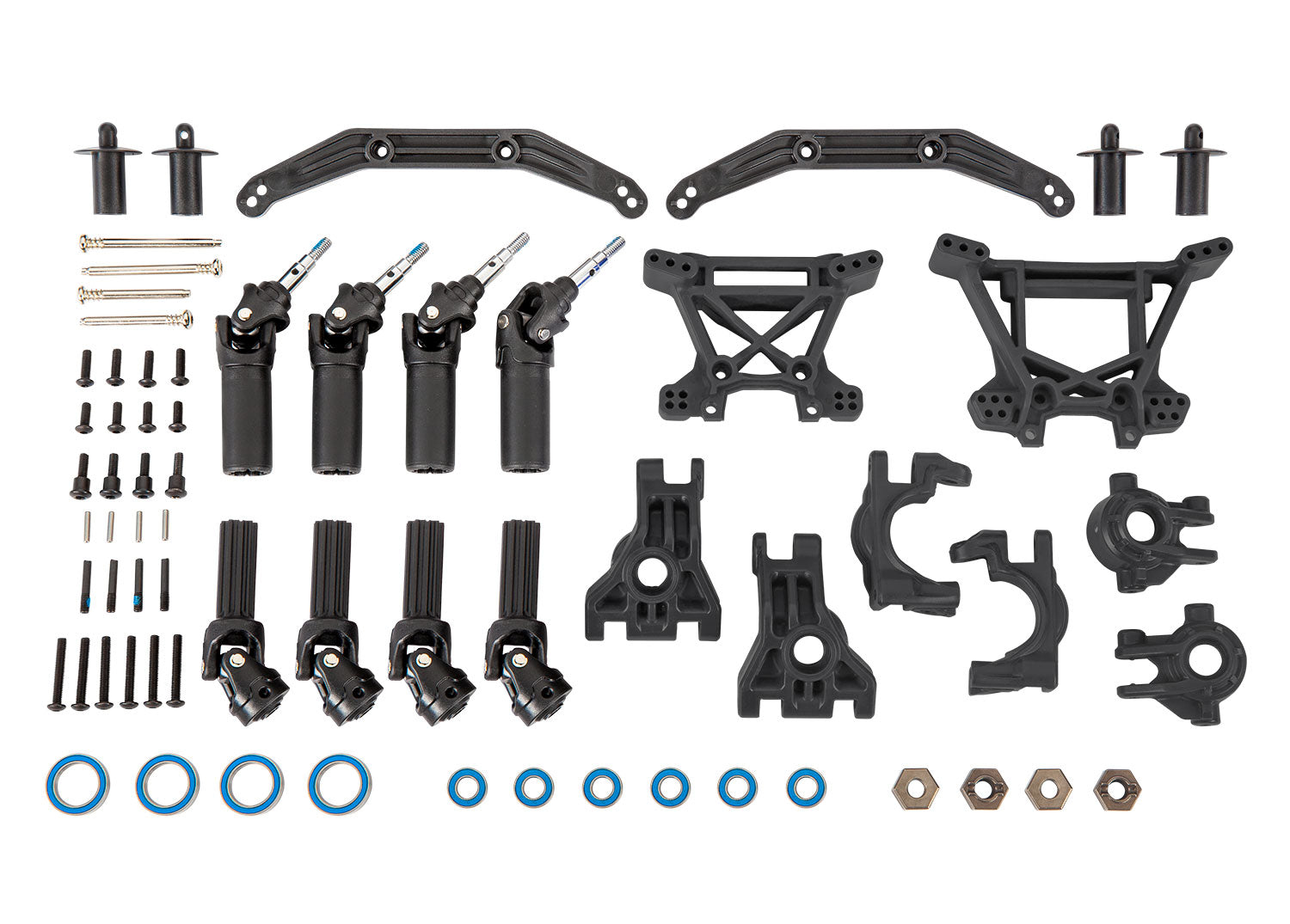 TRAXXAS 9080 Outer Driveline & Suspension Upgrade Kit, extreme heavy duty, black