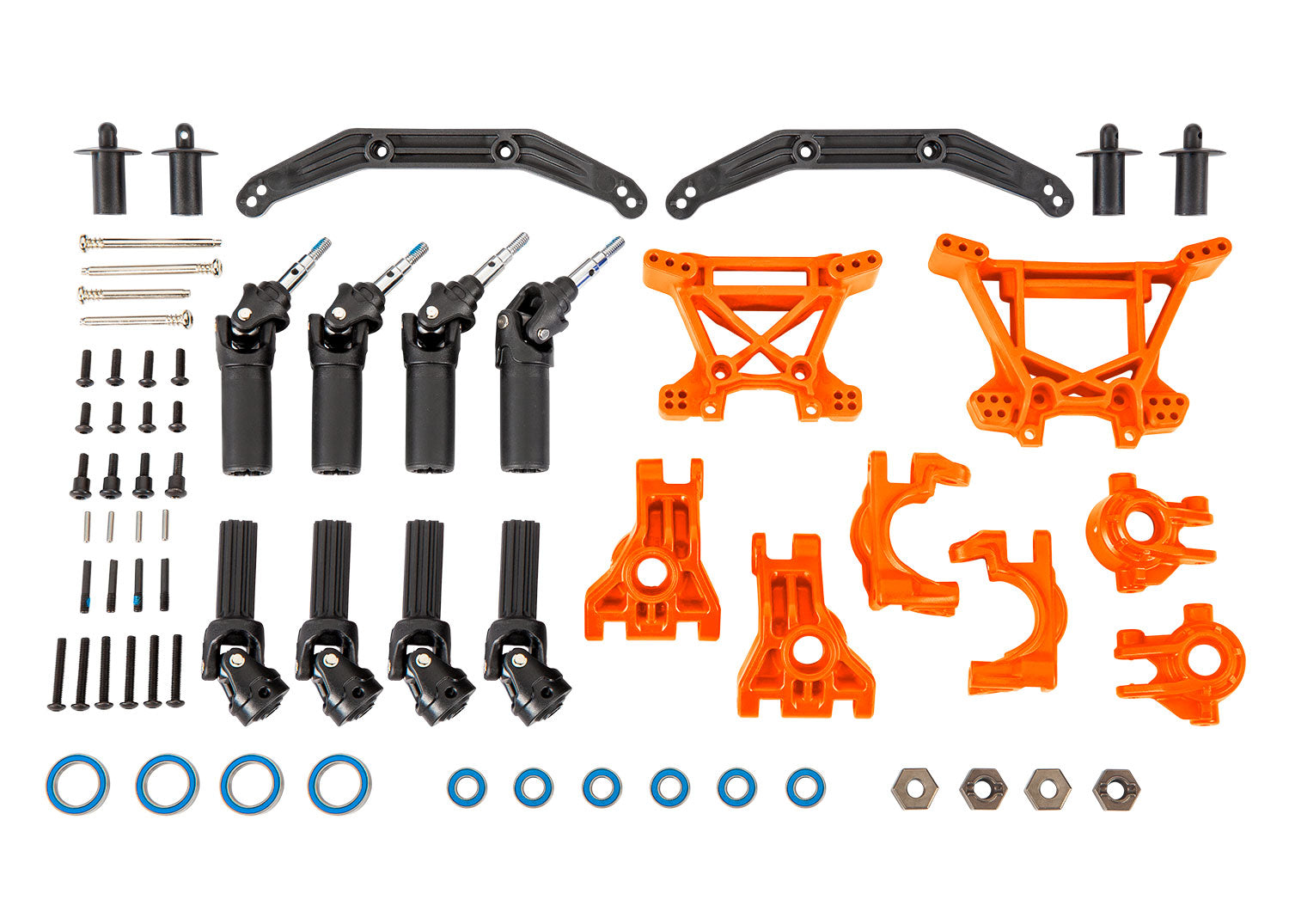 TRAXXAS 9080T Outer Driveline & Suspension Upgrade Kit, extreme heavy duty, orange
