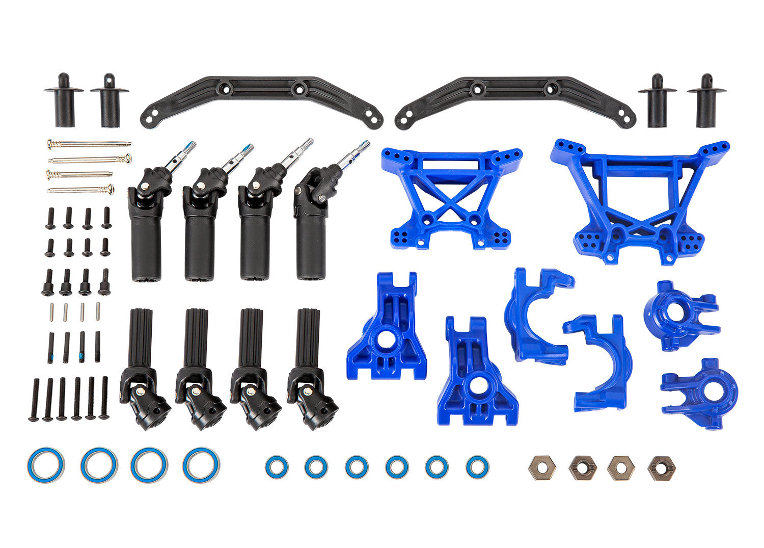 TRAXXAS 9080X Outer Driveline & Suspension Upgrade Kit, extreme heavy duty, blue