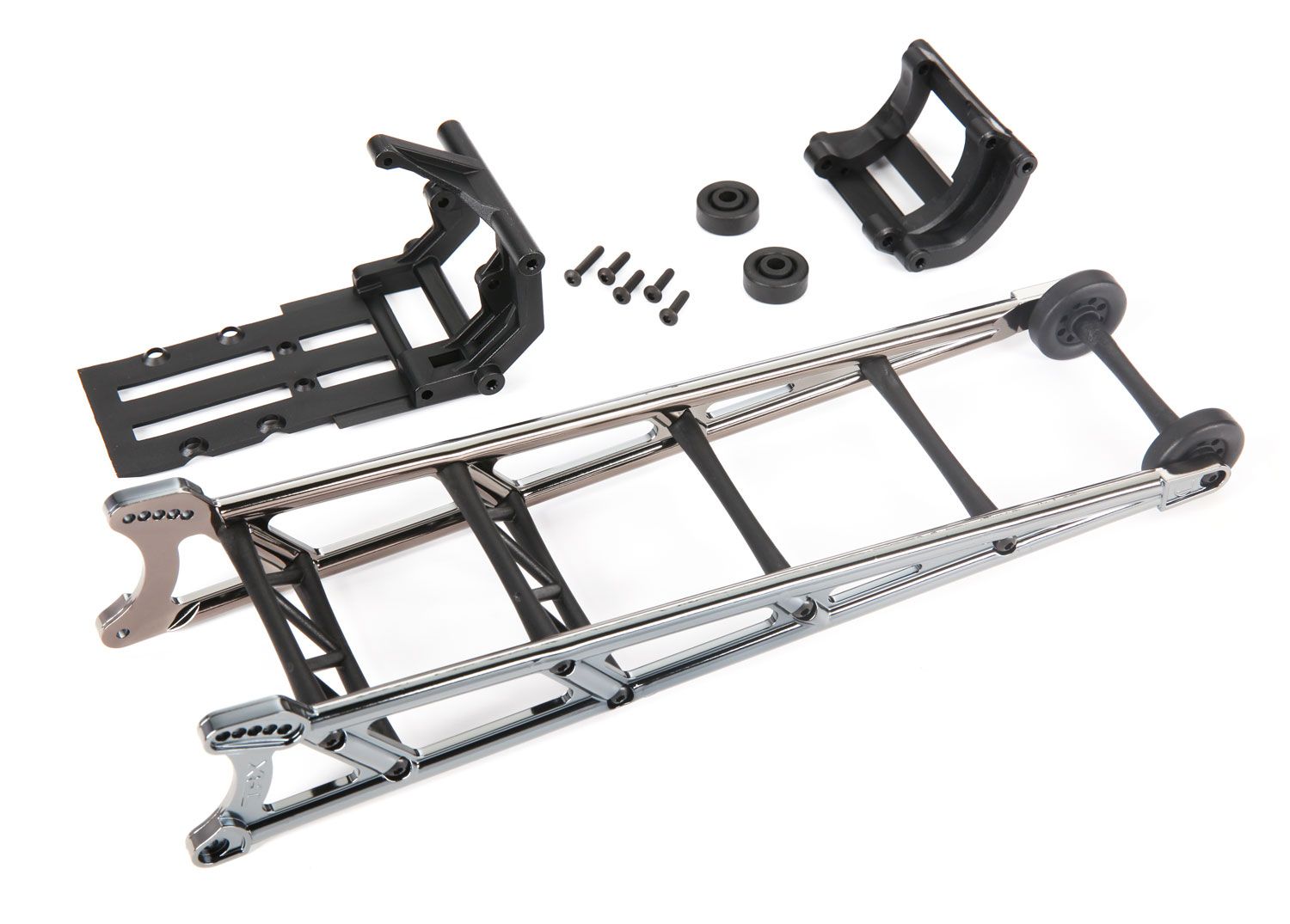 TRAXXAS 9460X Wheelie bar, black chrome (assembled)/ wheelie bar mount
