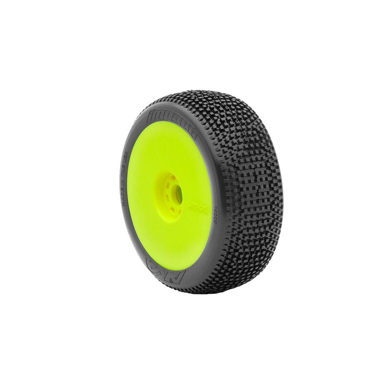 AKA 14007XRY 1/8 Impact Soft Long Wear Pre-Mounted Tires, Yellow EVO Wheels (2): Buggy