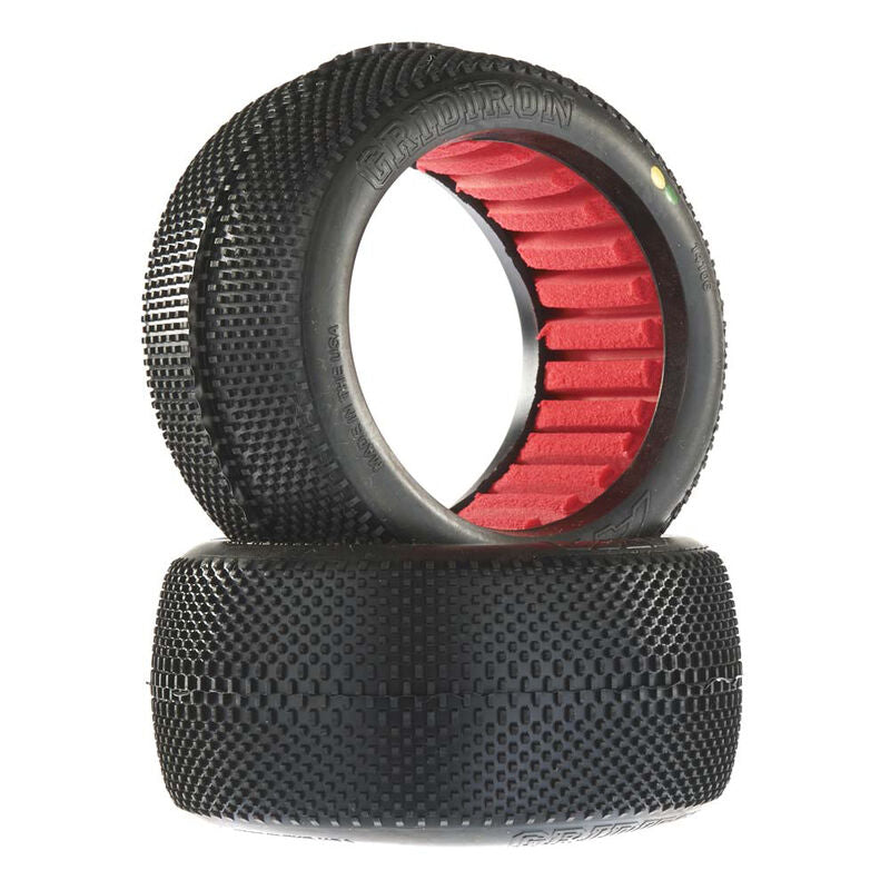AKA 14113XR 1/8 EVO Gridiron Soft Long Wear Tires, Red Inserts (2): Truggy