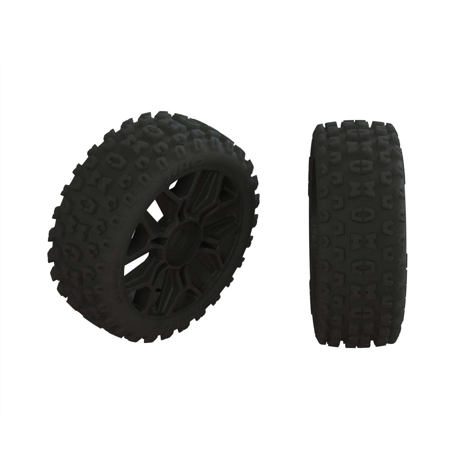 ARRMA ARA550088 Dboots '2HO' Tire Set Glued Gun Metal (2)