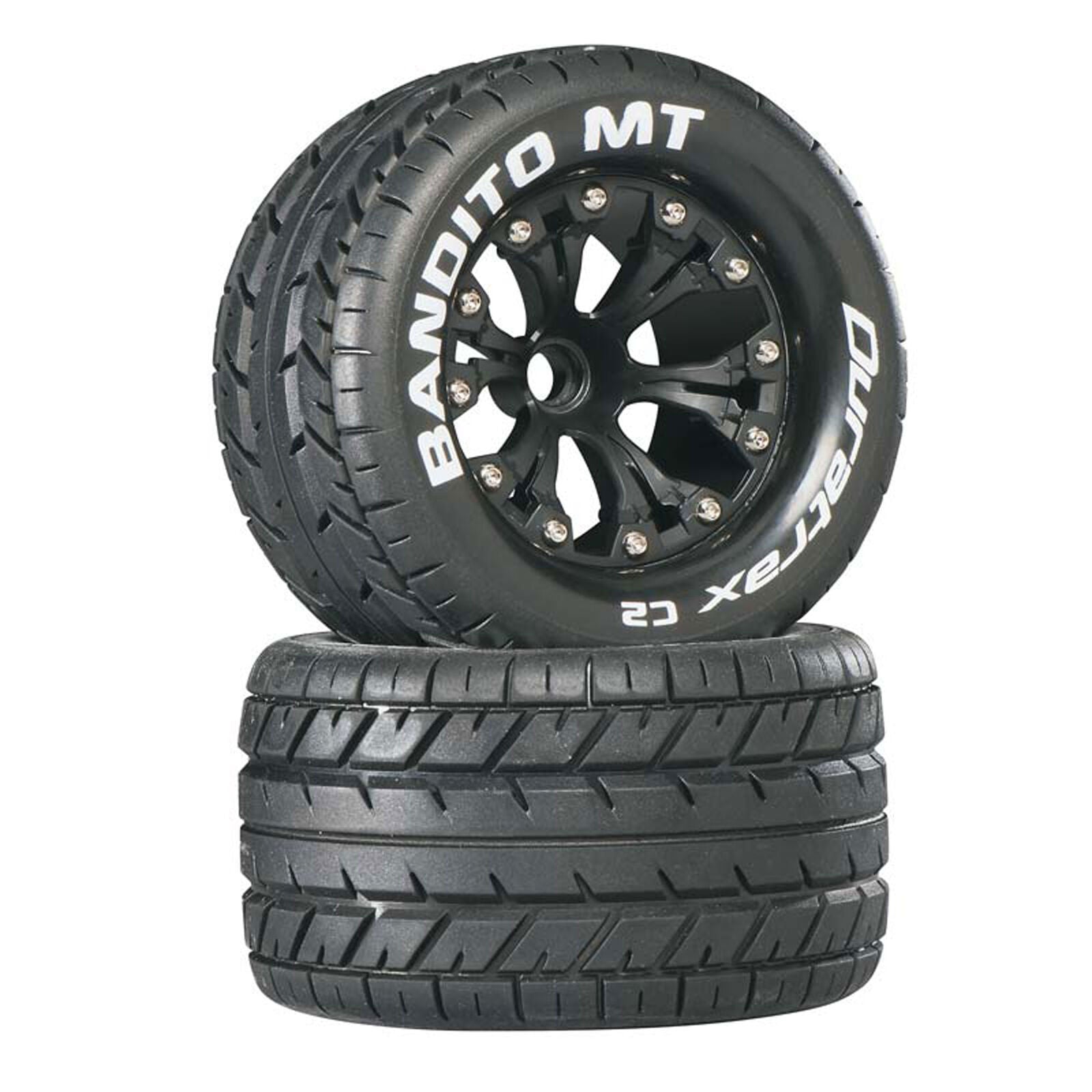 DURATRAX DTXC3500 Bandito MT 2.8" 2WD Mounted Front C2 Tires, Black (2)