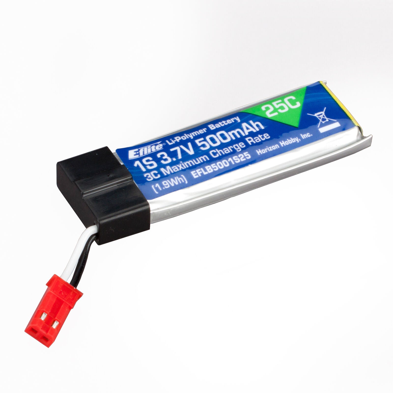 EFLITE EFLB5001S25 3.7V 500mAh 1S 25C LiPo Battery: JST