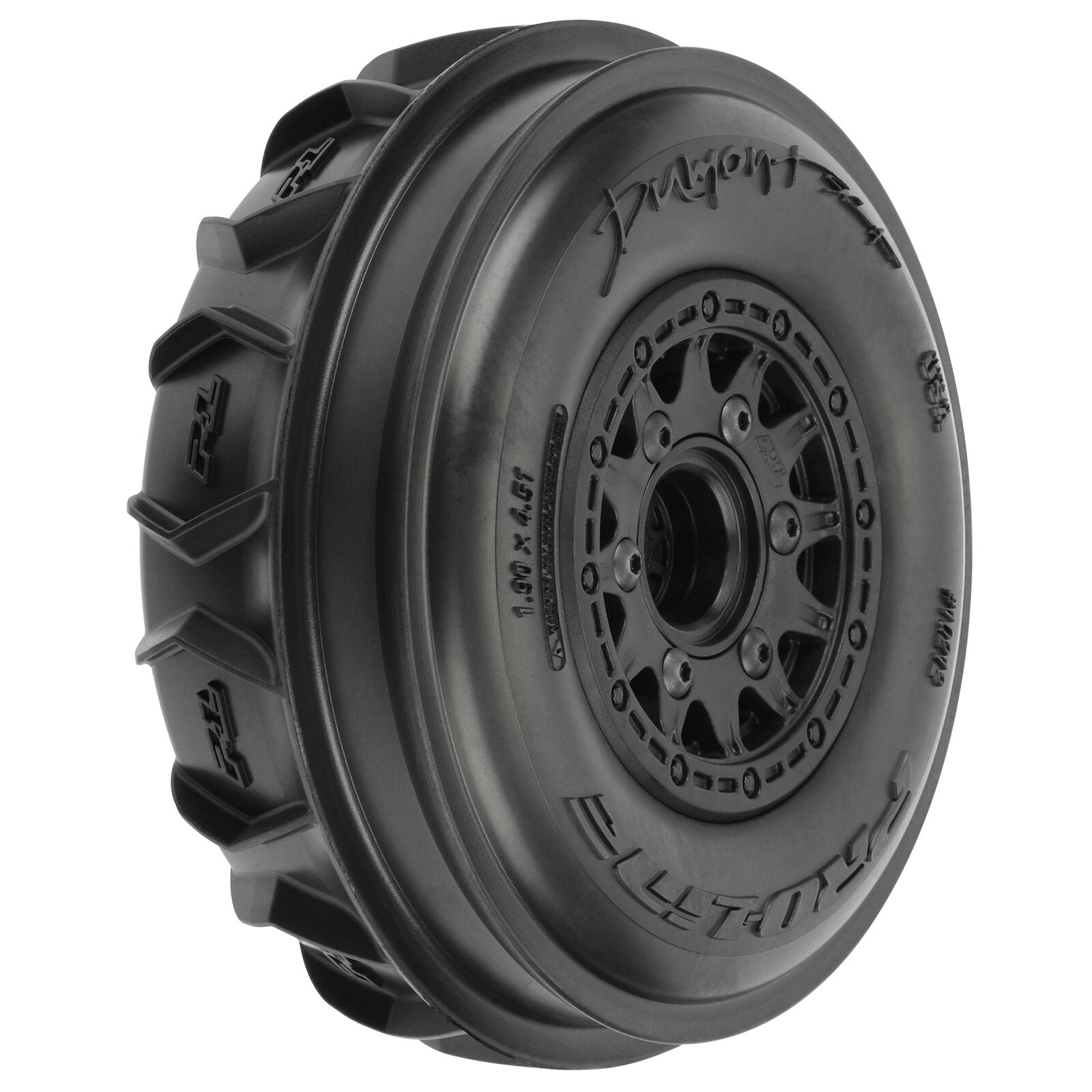 PROLINE 10212-10 1/10 Dumont Fr Paddle/Rib 2.2"/3.0" SC Mounted 12mm Black Raid (2)