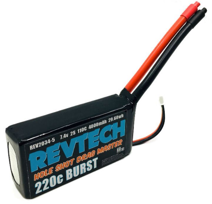 TRINITY REV2034-5 2S 7.4V 4000MAH 110C 220C Burst LiPo Drag Racing Battery Pack