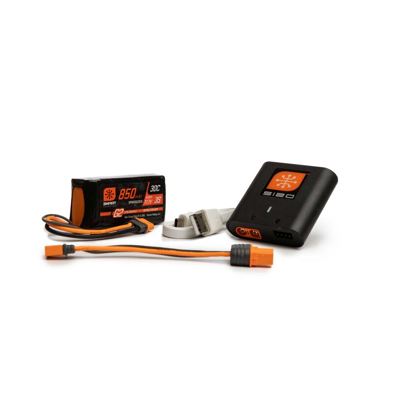 SPEKTRUM SPMXPSA100 Smart Powerstage Air Bundle: 850mAh 3S G2 LiPo Battery / S120 Charger