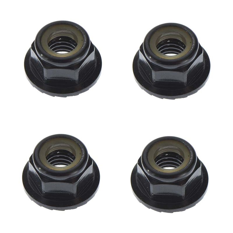 TEKNO TKR1215 M5 Locknuts Aluminum/Flanged/Serrated Black (4)