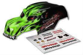 TRAXXAS 3633G Lexan Body Skully Green Heavy Duty/Decals