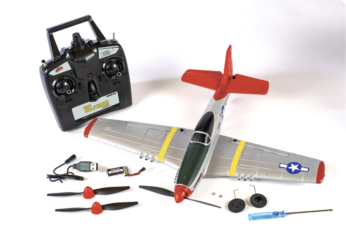RAGE RGRA1300 P-51D Mustang Micro RTF Airplane w/PASS