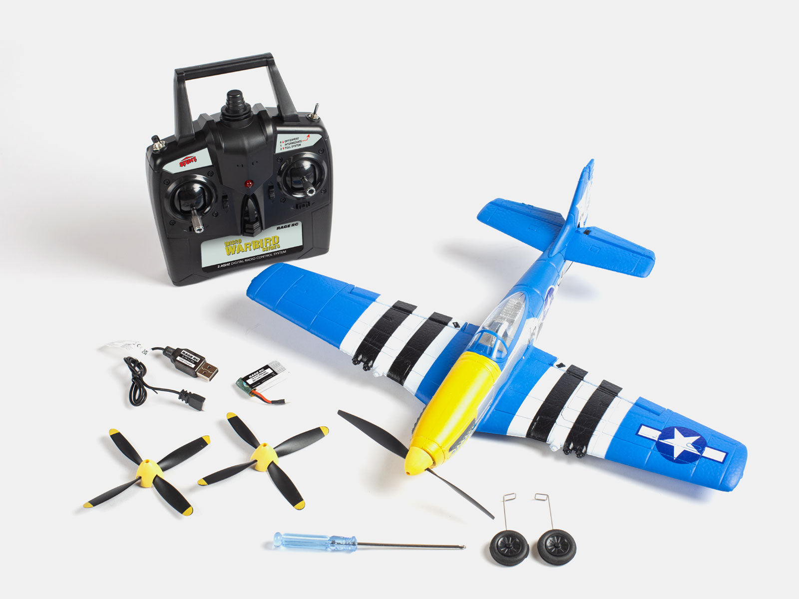 RAGE RGRA1300 P-51D Mustang Micro RTF Airplane w/PASS