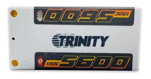 TRINITY TEP2321 2S 7.4V 5600MAH 130C Shorty White Carbon Extreme Pro Level Racing LiPo Battery w/ 5mm Bullets