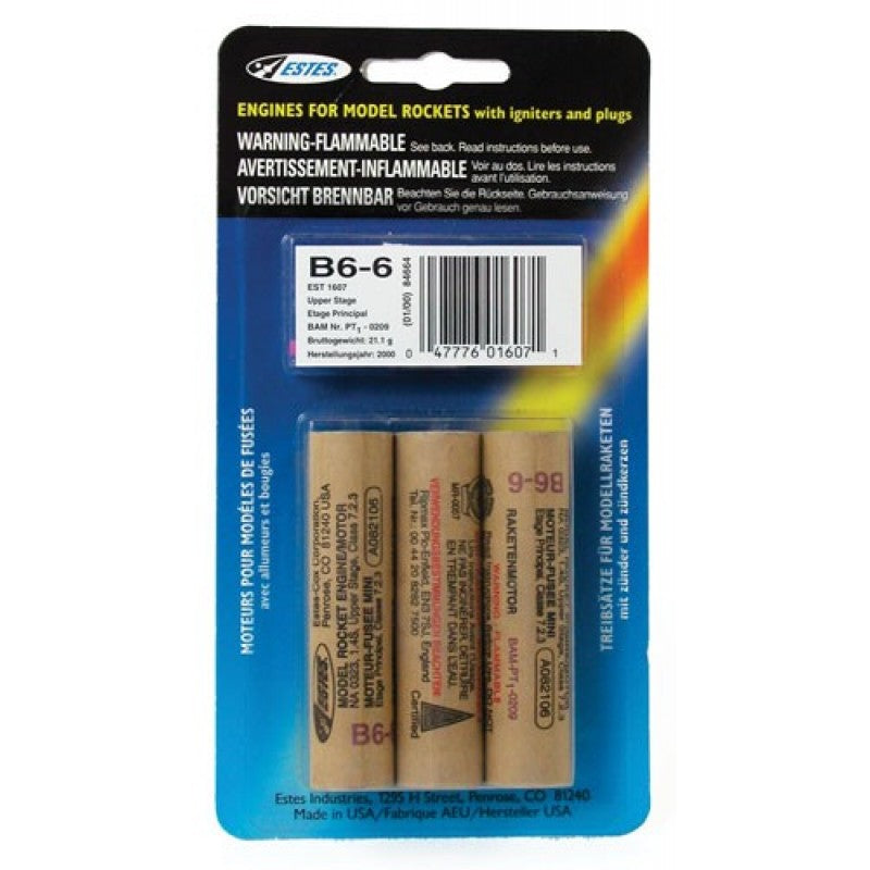ESTES 1607 B6-6 Rocket Engines