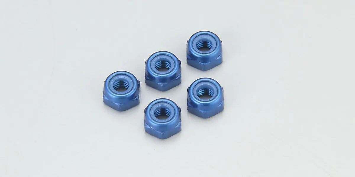 KYOSHO 1-N3033NA-B Nut(M3x3.3) Nylon (Aluminium/Blue/5pcs)
