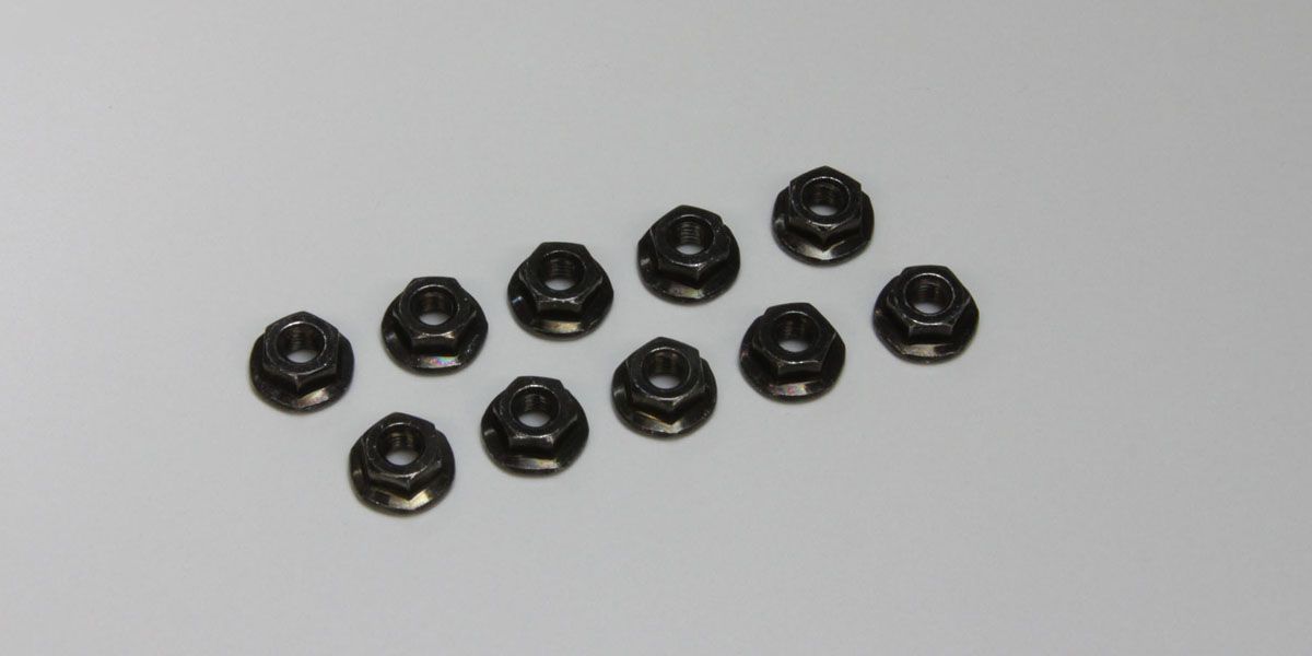 KYOSHO 1-N3037F Nut(M3x3.7) Flanged (10pcs)