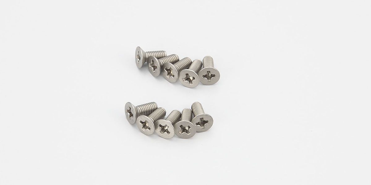 KYOSHO 1-S33008T Flat Head Screw(Titanium/M3x8/10pcs)