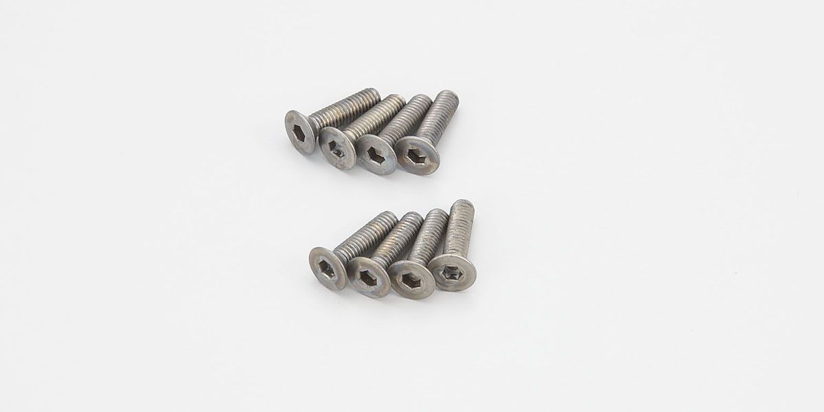KYOSHO 1-S33012HT Flat Head Screw(Hex/Titanium/M3x12/8pcs)