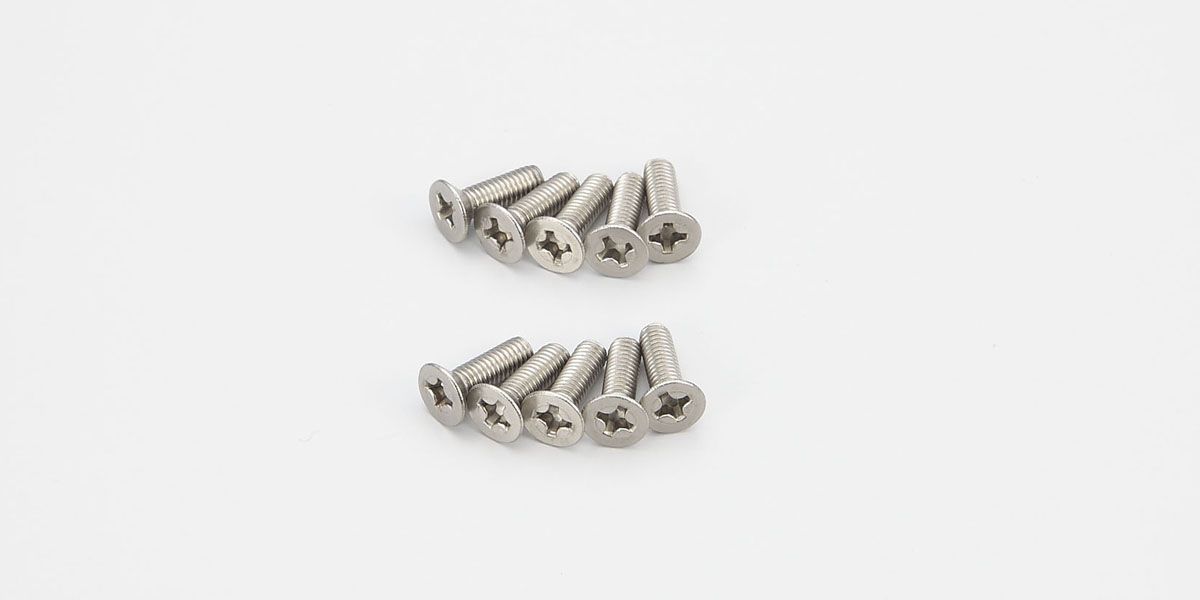 KYOSHO 1-S33012T Flat Head Screw(Titanium/M3x12/10pcs)