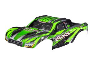 TRAXXAS 10211-GRN Body, Maxx Slash®, green (painted)/ decal sheet (assembled with body support, body plastics, & latches for clipless mounting)