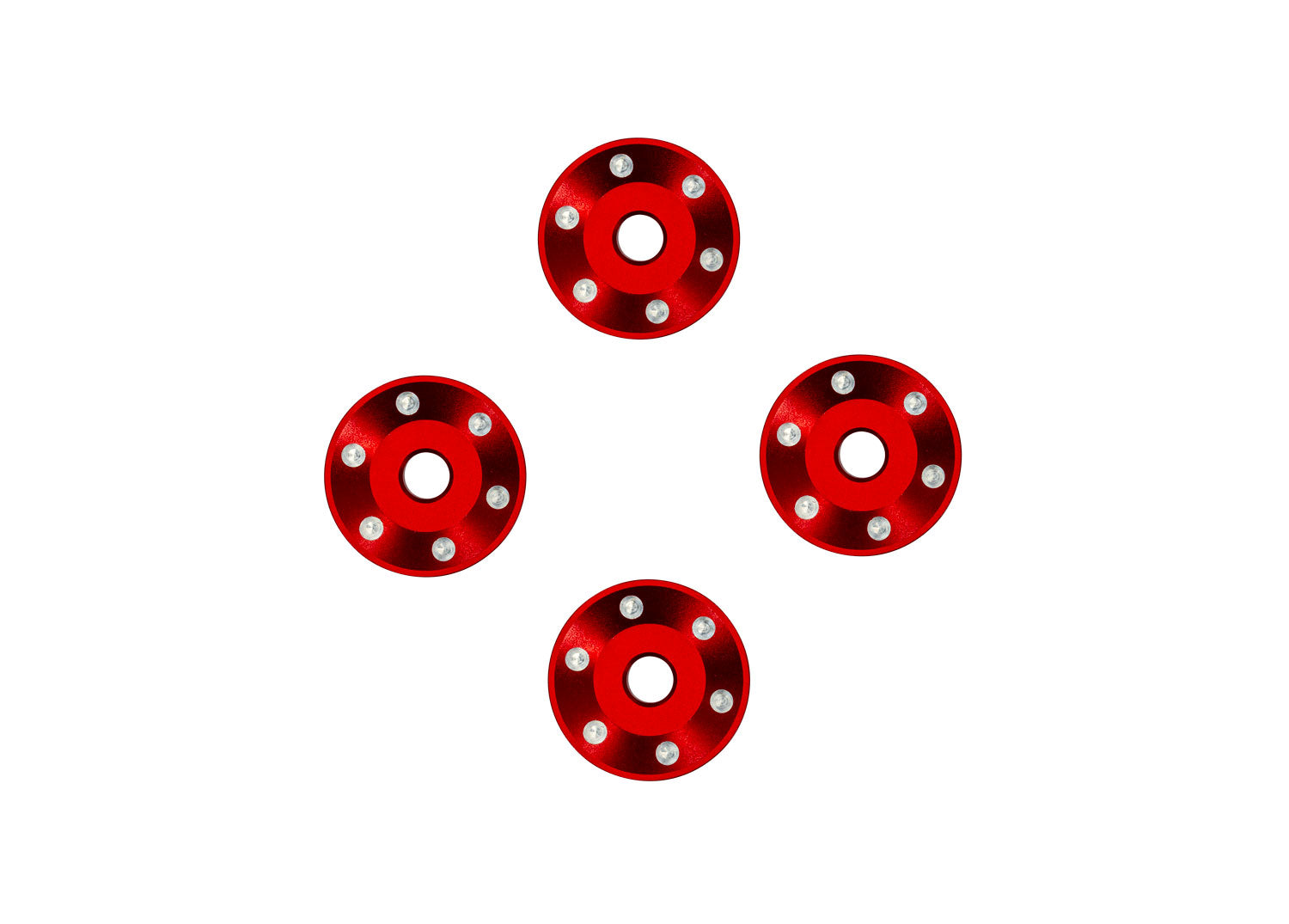 TRAXXAS 10257-RED Red Aluminum Wheel Washers (4)
