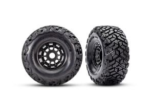 TRAXXAS 10272 Tires & wheels, assembled, glued, left (1), right (1) (black wheels, Maxx Slash® belted tires, foam inserts) (17mm splined) (TSM® rated)