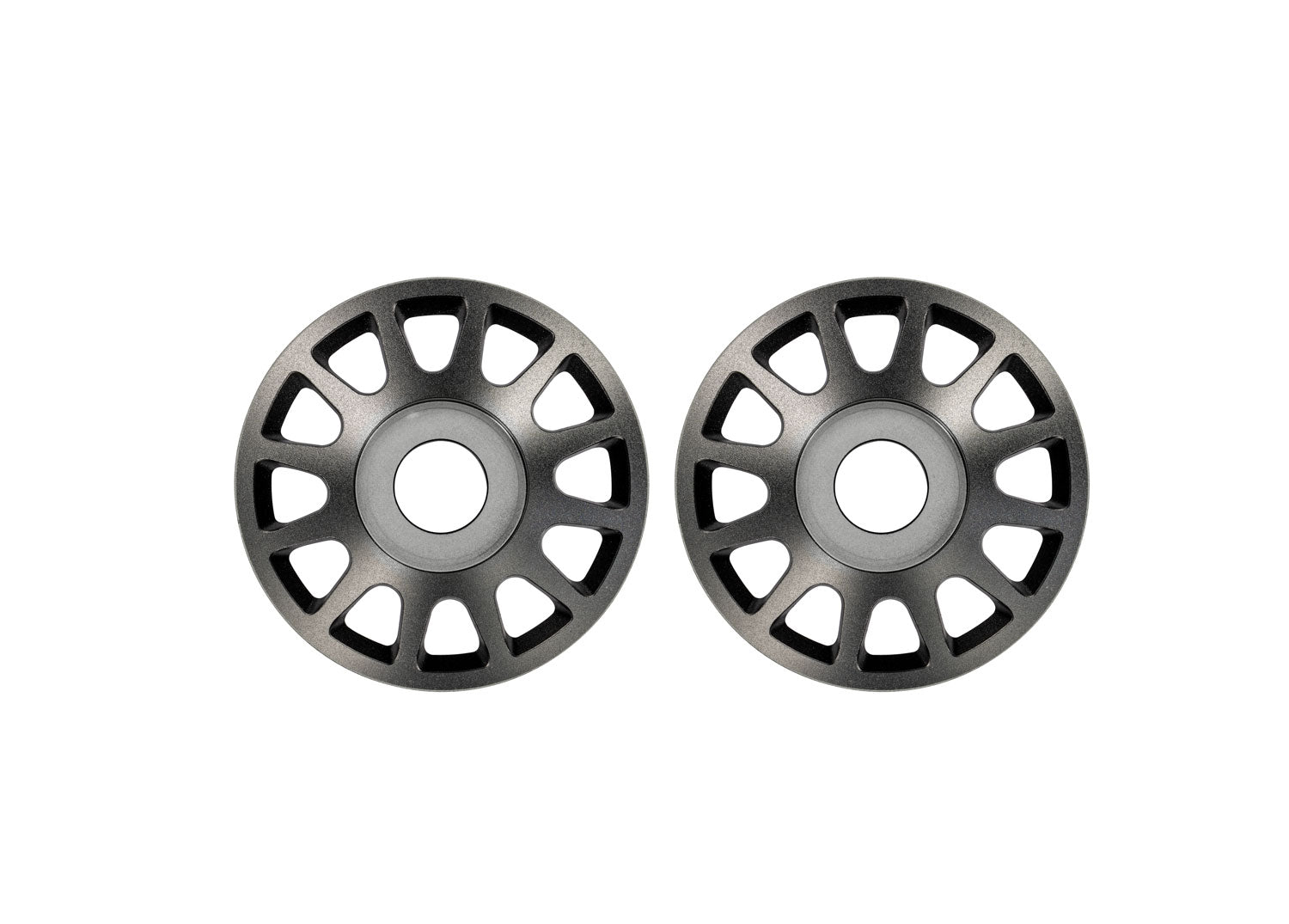TRAXXAS 10274-GRAY Pro Scale Gray Aluminum Wheel Centers (2)