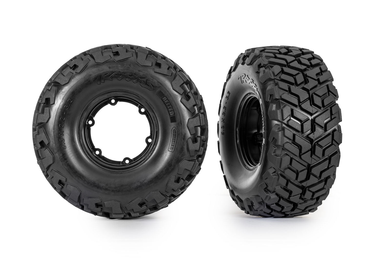 TRAXXAS 10275 Tires & wheels, assembled, glued (black wheels, Maxx Slash belted tires, foam inserts) (outer) (TSM rated) (requires #10274 & 10276, sold separately)