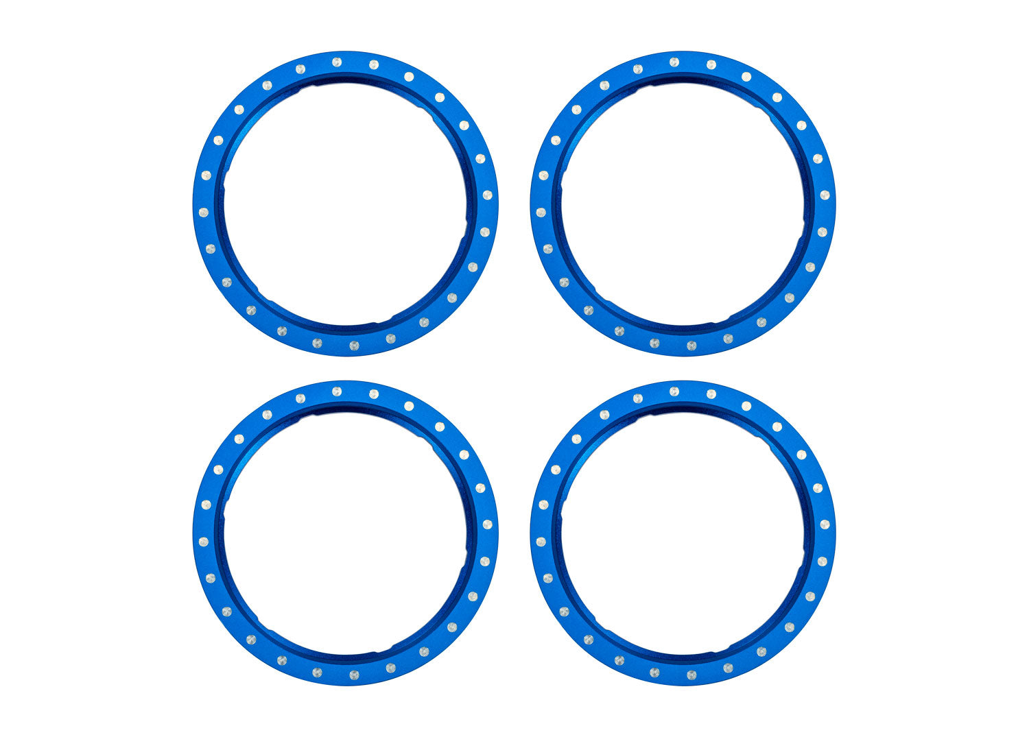 TRAXXAS 10276-BLUE Pro Scale Blue Aluminum Beadlock Rings (4)