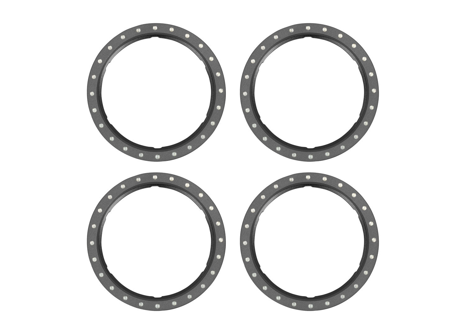 TRAXXAS 10276-GRAY Pro Scale Gray Aluminum Beadlock Rings (4)