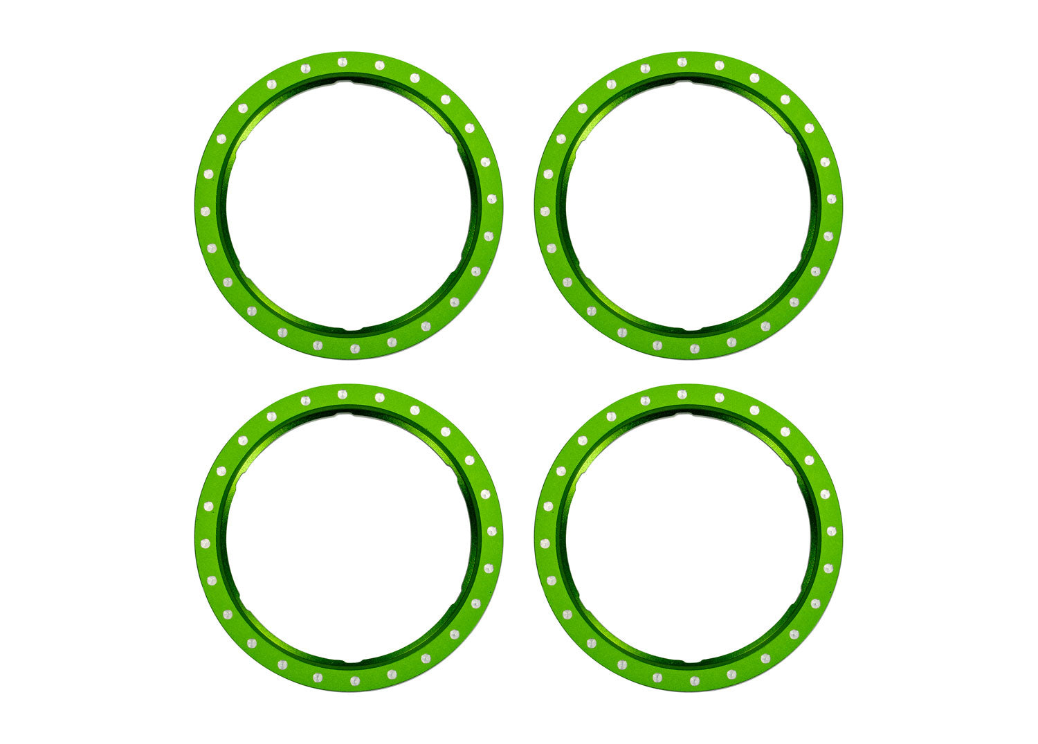 TRAXXAS 10276-GRN Pro Scale Green Aluminum Beadlock Rings (4)