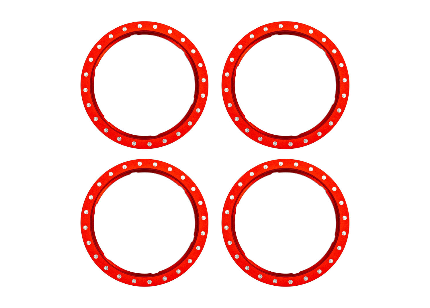 TRAXXAS 10276-RED Pro Scale Red Aluminum Beadlock Rings (4)