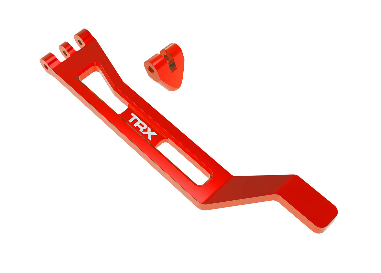 TRAXXAS 10726-RED Battery hold-down, hold-down post (red-anodized 6061-T6 aluminum)/ 3x15mm BCS (with threadlock) (1)