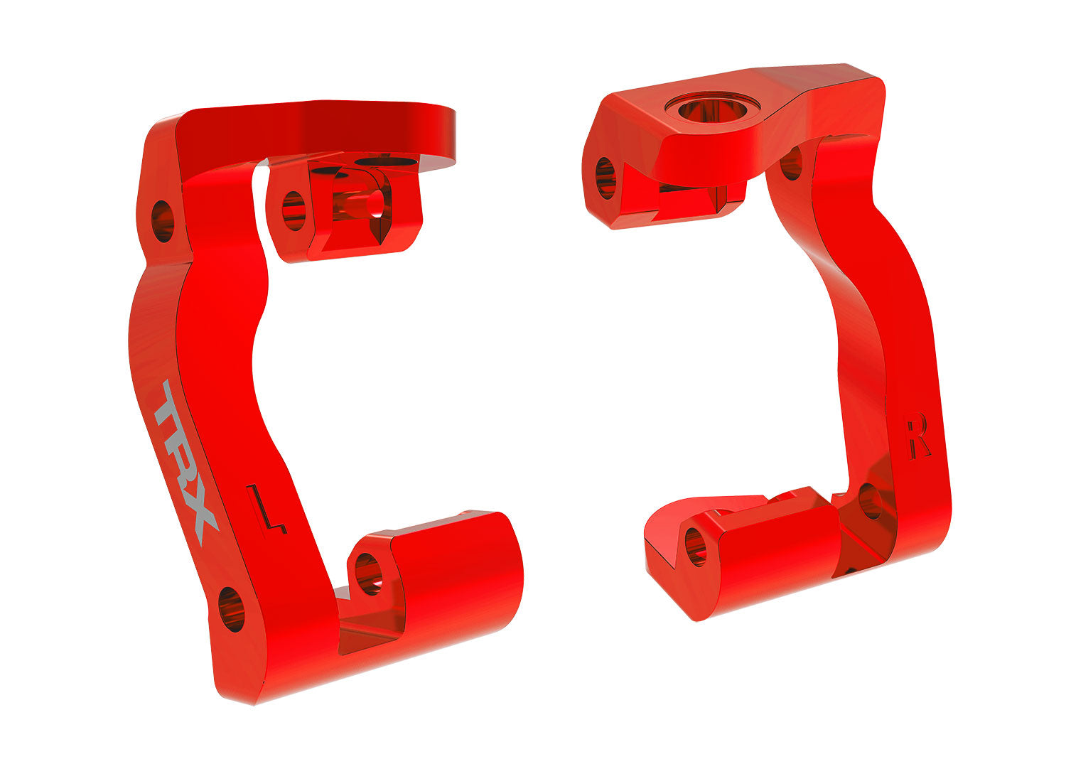 TRAXXAS 10733-RED Red Aluminum Caster Blocks (L&R)