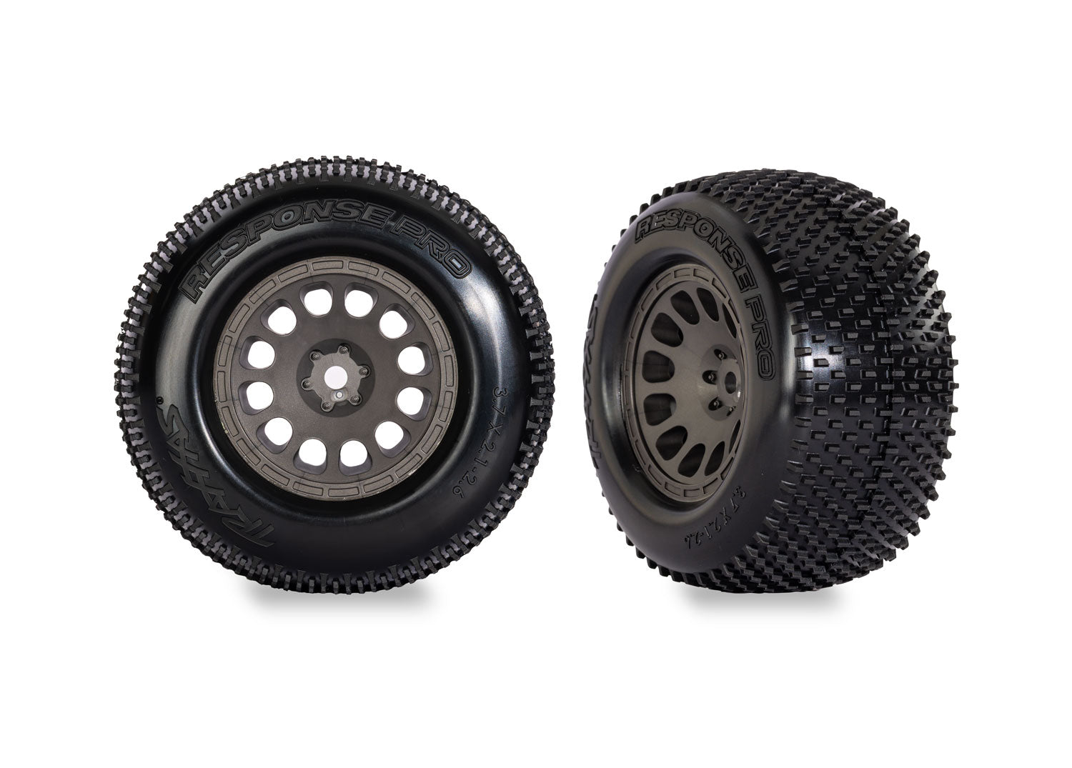 TRAXXAS 10774-GRAY Gray Mini XRT Wheels w/ Response Pro Tires (2)