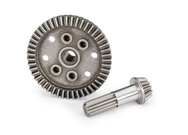 TRAXXAS 10778 Ring gear, differential, 47-tooth/ pinion gear, differential, 12-tooth (planetary) (front)