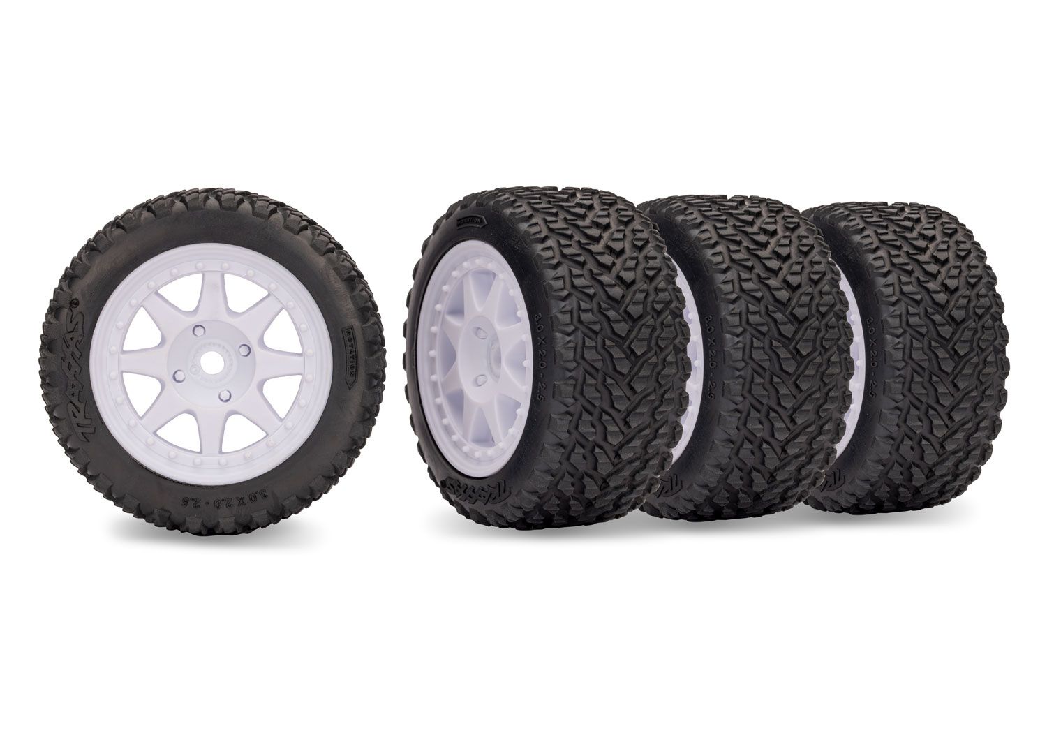 TRAXXAS 10874 White Mini Rally Wheels with Rally Tires (4)