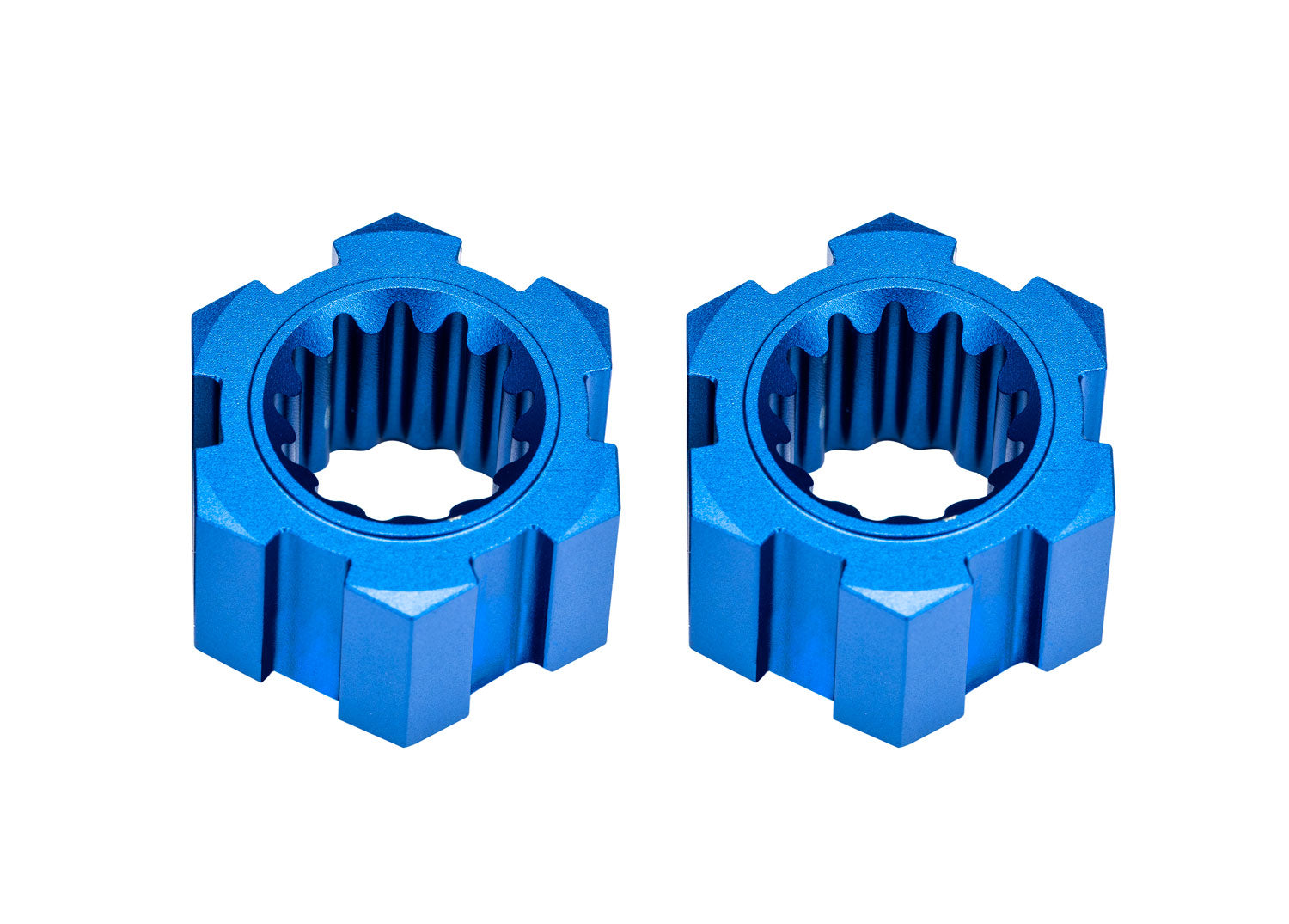 TRAXXAS 10954-BLUE Blue Aluminum Front Sand Car Hex Hubs & Clips (2)