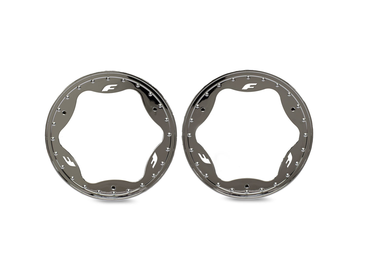 TRAXXAS 10976-CHRM 3.5" Chrome Funco Front Beadlock Rings (2)