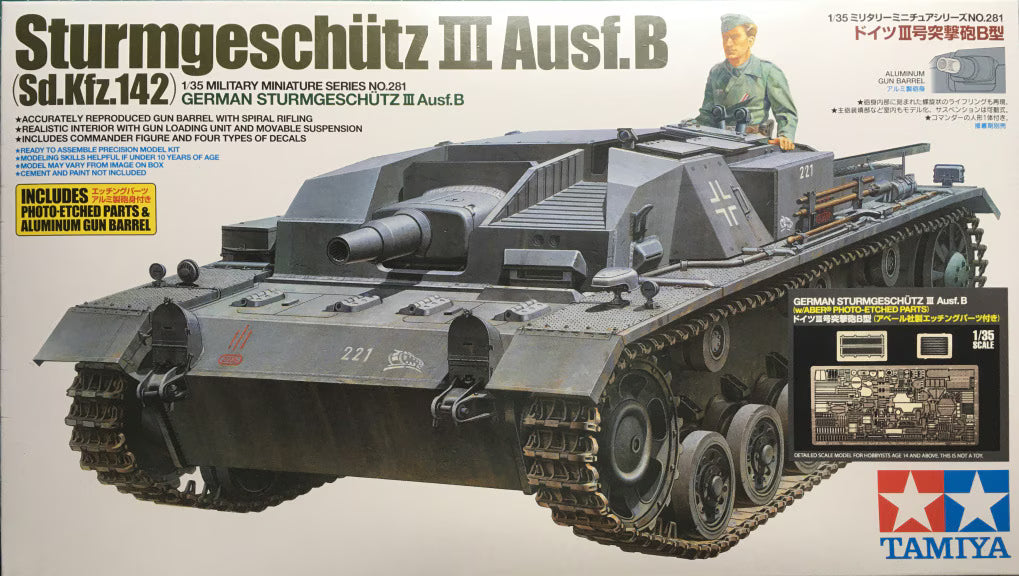 TAMIYA 25143 Sturmgeschütz III Ausf. B W/Aber PE Parts