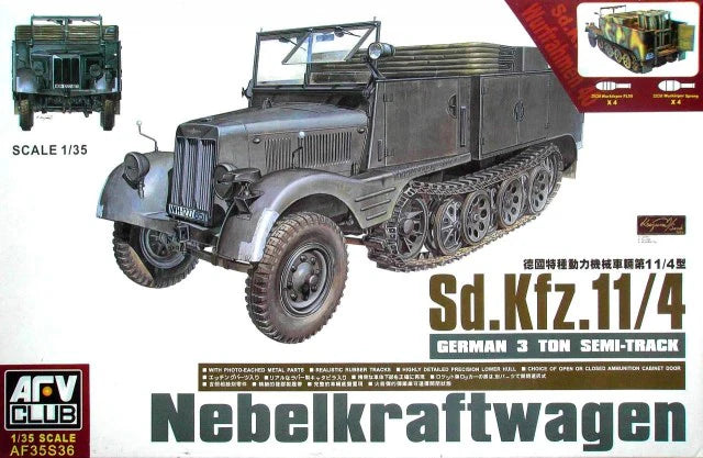 AFV AF35S36 1/35 Sd.Kfz.11/4 Nebelkraftwagen German 3 Ton Semi-Track Model Kit