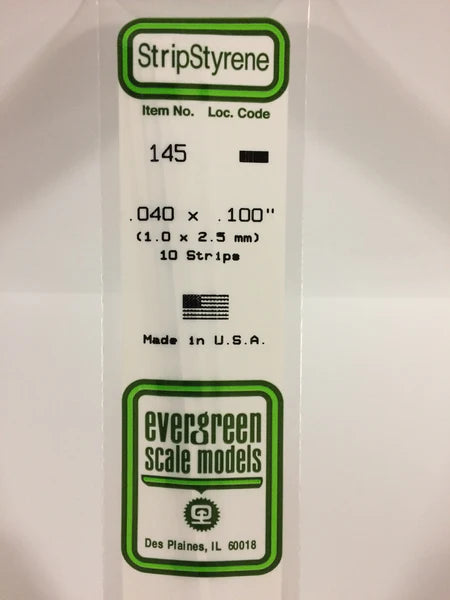 EVERGREEN 145  .040" X .100" Strip