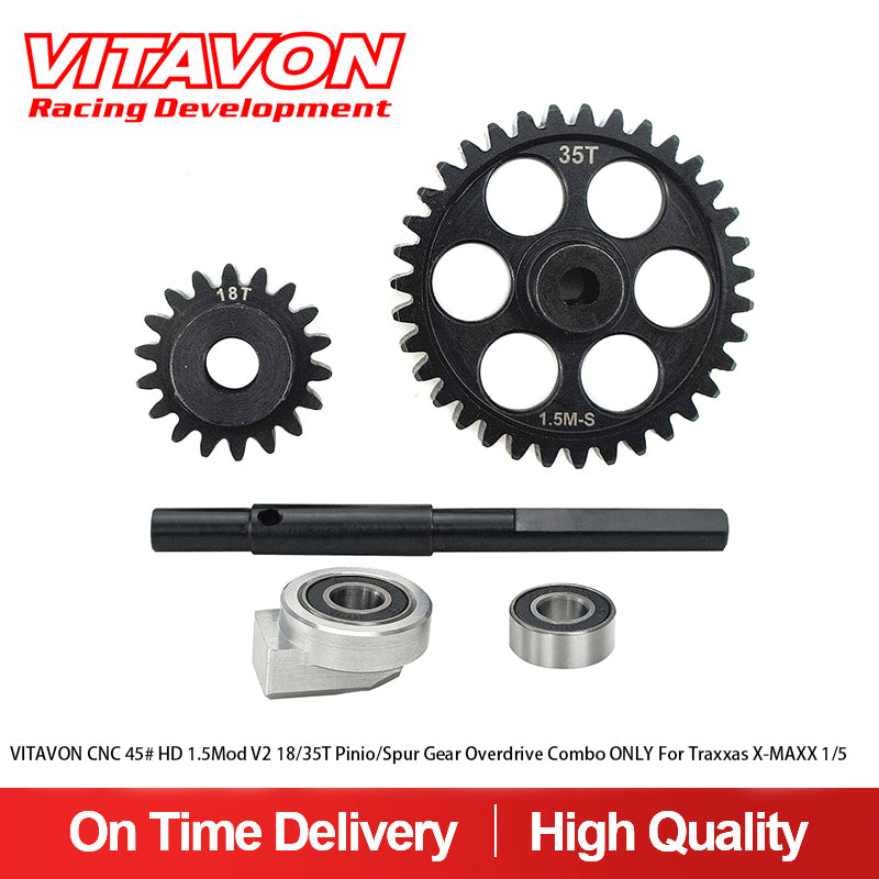 VITAVON XMAX179 CNC 45# HD 1.5Mod V2 18tPinio/35tSpur Gear Overdrive Combo For Traxxas X-MAXX XRT 1/5