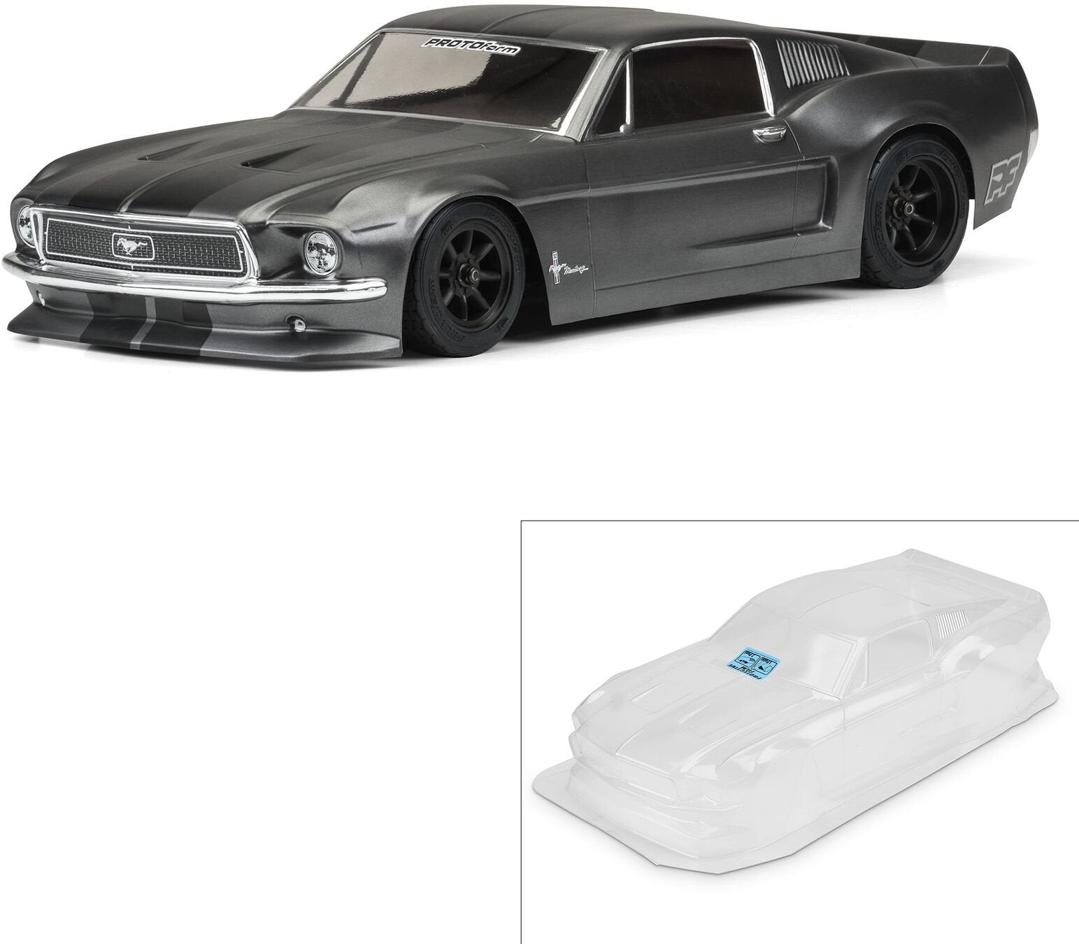 PROTOFORM 1558-40 1/10 1968 Ford Mustang Clear Body: Vintage Trans-Am VTA