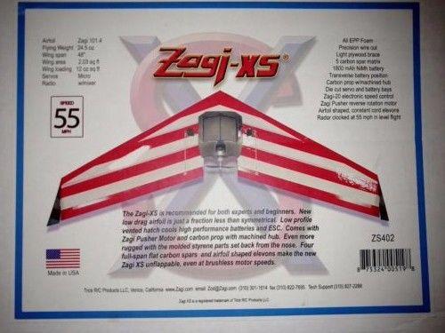 TRICK RC ZS402 Zagi XS ZS402 48" comes with pusher motor