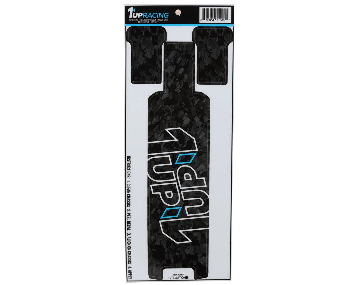 1 UP 3017 Team Associated RC10B74.2 Twin 1UP Outline Logo Chassis Protector Sheet (Forged Carbon)